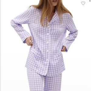 SLEEPER PAJAMAS WITH FUR IN LAVENDER VICHY